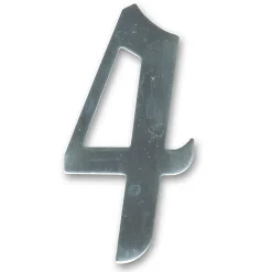 N° de maison - marquage 4 - en acier inoxydable - couleur gris - à visser - hauteur 10 cm - HS004-Chapuis Online