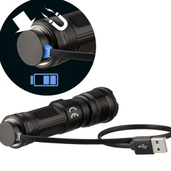 Lampe torche LED 1000lm Zoom Focus batterie USB aimant extérieur camping^National Geographic Clearance