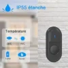 Noir Sonnette de Porte sans Fil 300M Étanche Carillon Electronique avec Récepteur Enfichable pour la Maison 55 Mélodies LED^Deko New