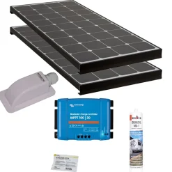 Pack BLACK BOOSTER 2x Panneaux Solaires 140W + Régulateur solaire VICTRON 30A^Antarion Online