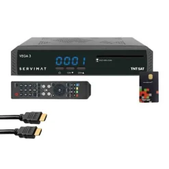 PACK III Récepteur TV satellite Full HD + Carte d'accès TNTSAT V6 Astra 19.2E + Câble HDMI-Servimat Online