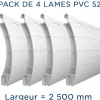 Pack 4 lames - 2500mm - PVC52 - Blanc - AJ^Lakal Hot
