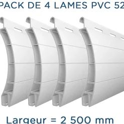 Pack 4 lames - 2500mm - PVC52 - Blanc - AJ^Lakal Hot