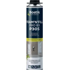 Pack 24 Mousses expansives PU pistolable P305 Foam'n'Fill 750ml + 3 Nettoyants FoamCleaner 929 500ml + Pistolet manuel^Bostik Best