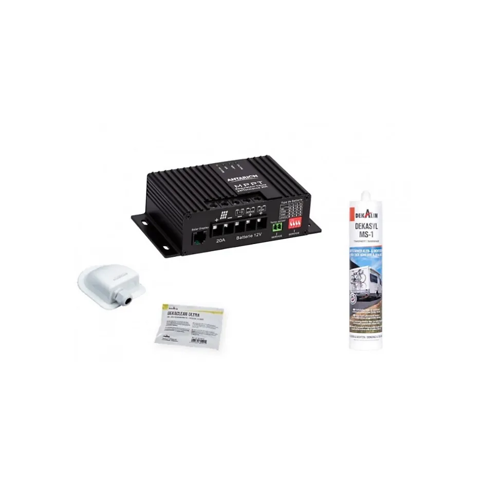 PACK Panneau Solaire Black Booster 220W + Kit de pose solaire avec Régulateur de Charge MPPT 320W 20A Bluetooth-Antarion Online