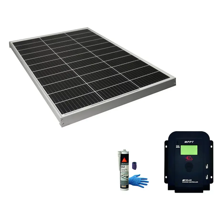 PACK Panneau Solaire 130W Monocristallin + Régulateur Solaire MPPT LCD 10A+ Kit Colle^Eza Online