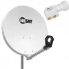 Pack Parabole satellite acier 65cm + LNB Twin HD 4K 0,1dB idéal Astra Eutelsat^Hdsat Hot