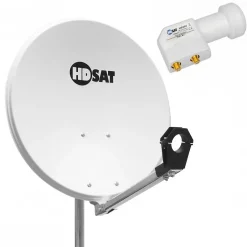 Pack Parabole satellite acier 65cm + LNB Twin HD 4K 0,1dB idéal Astra Eutelsat^Hdsat Hot