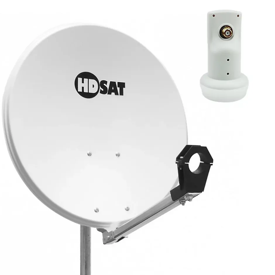 Pack Parabole satellite aluminium 60cm + LNB Single HD-Hdsat New