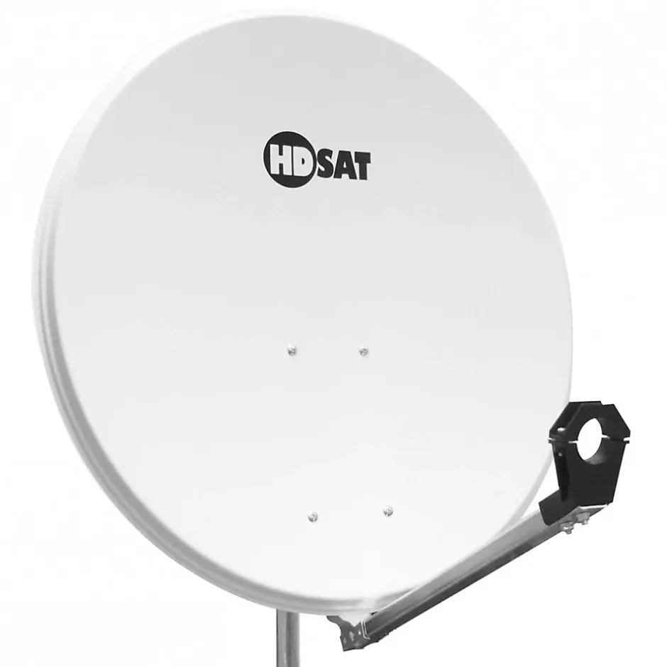 Pack Parabole satellite acier 80cm + LNB Quad Universel 0,1dB-Hdsat New