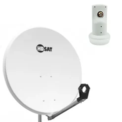 Pack Parabole satellite acier 80cm + LNB Single HD 4K idéal ASTRA EUTELSAT^Hdsat Discount