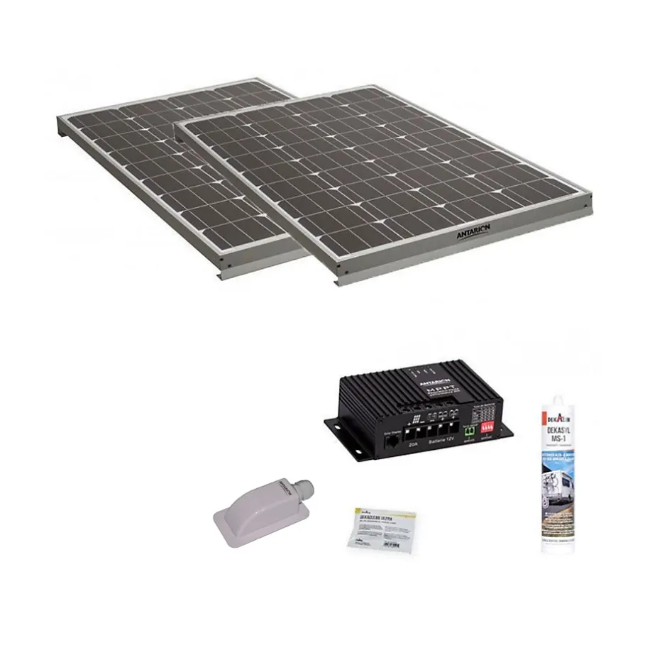 Pack 2x Panneaux solaire 120W + kit de pose avec régulateur MPPT 320W 20A-Antarion Outlet
