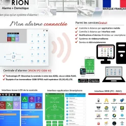 Pack sans fil connectée IP + GSM 4G avec sirène à piles - pour maison 3 à 5 piéces.-Alarme Orion Best