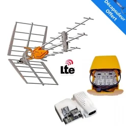 Pack Antenne Rateau TNT DAT HD BOSS UHF Gain 42dB + Alimentation 24V + Amplificateur Easy F - 149921^Televes Hot