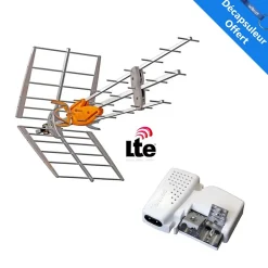 Pack Antenne TNT DAT HD BOSS UHF Gain 42dBi + Alimentation 24V-Televes