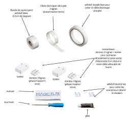 Pack câble ultra-plat 3 lignes 5m 16A 3500W-Magic Elek Hot