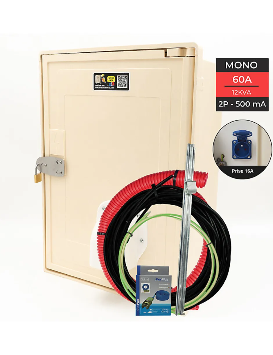 Pack Coffret 10 Mètres 12 Kw "aerien" Complet^Carré Rouge Best