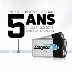 Pack de 4 - Max Plus Alcaline 9V, pack de 1 Pile-Energizer Online