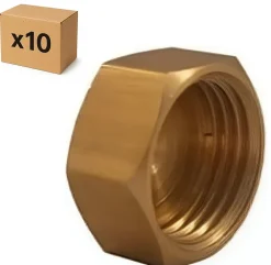 PACK de 10 bouchons femelle laiton a visser pour installation de plomberie chauffage sanitaire diamètre 3/8" (12x17)^Raccords Dumont Sale