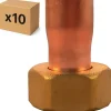 PACK de 10 douilles cuivre plomberie 2 pieces droite a souder écrou libre en laiton femelle 3/4" (20x27) pour cuivre de 16^Raccords Dumont Best