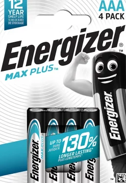 Pack de 4 piles Alcaline LR03-AAA 1,5V Max Plus-Energizer Online
