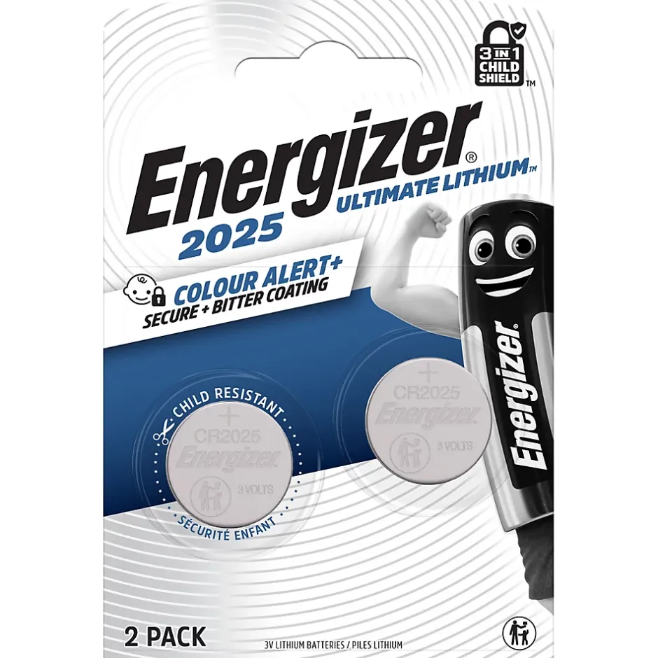 Pack de 2 piles bouton CR2025 , 3V-Energizer