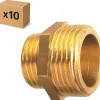 PACK de 10 réductions laiton a visser mâle/mâle installation plomberie chauffage diamètre 5/8" diamètre 1/2" (15x21)^Raccords Dumont Outlet