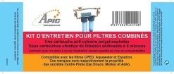 Pack entretien pour filtre double composé de 2 cartouches ultra fine et 1 cartouche anticalcaire^Apic Hot