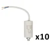Pack FIXAPART 10X Condensateurs 10.0uf 450 V + cable Condo 10mf micro farad-Nedis Discount