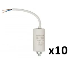 Pack FIXAPART 10X Condensateurs 10.0uf 450 V + cable Condo 10mf micro farad-Nedis Discount