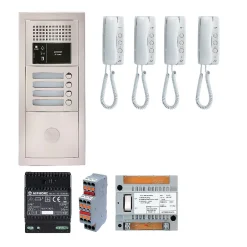 Pack Interphone Audio 4 Bp Avec 4 Postes Programmés^Aiphone Hot
