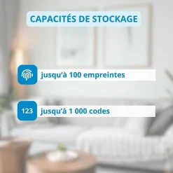 Pack poignée biométrique connectée -5 à empreinte digitale, code et bluetooth + passerelle wifi-LOCKY Discount