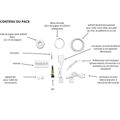 Pack TV cables invisibles 1,5m 16A 3500W-Magic Elek New