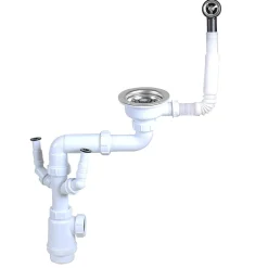 Pack vidage manuel inox blanc mat 1 bac-GoodHome Online