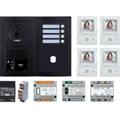 Pack vidéo 4 postes complet noir - - 200456-Aiphone Best