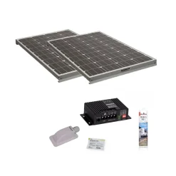 Pack 2x Panneaux Solaires 140W + Kit de pose Solaire avec Régulateur MPPT 20A^Antarion New