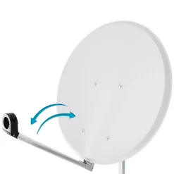 Parabole satellite Acier Blanche 65cm Click-Clack PREMONTEE support Pliable Repliable-Hdsat Best
