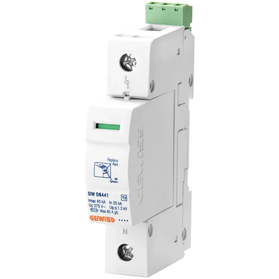 Parafoudre monophasé 40 kA - Type 2 - 1 module - - GWD6412^Gewiss Clearance