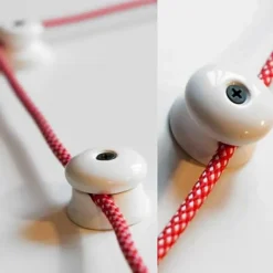 Passe Câble GRIP Isolateur en Porcelaine Blanche Manufacturés pour 1 Câble électrique textile Sécurité et style raffiné^Lnd Outlet