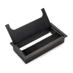 Passe-câbles de table Quadrum, rectangulaire, 159x80mm, à encastrer, Aluminium, Peint en noir^Emuca Sale
