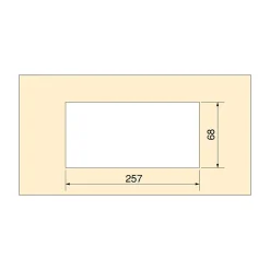 Passe-câbles de table Quadrum, rectangulaire, 269x80mm, à encastrer, Aluminium, Peint en blanc^Emuca New