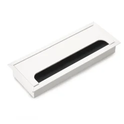 Passe-câbles de table Quadrum, rectangulaire, 269x80mm, à encastrer, Aluminium, Peint en blanc^Emuca New