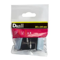 Patin à clouer 35 x 24 mm x 4, noir + bleu/gris-Diall Discount