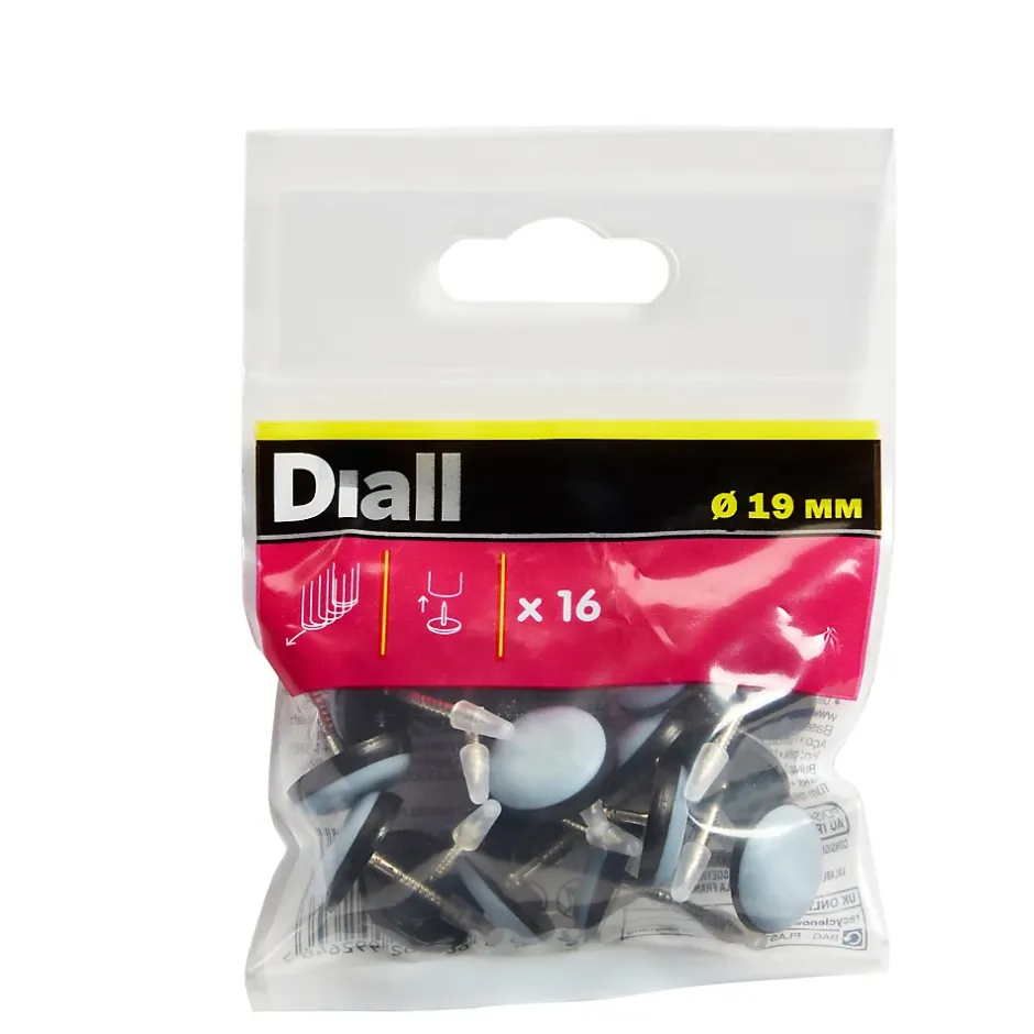 Patin à clouer 19 mm x 16, noir + bleu/gris-Diall Hot