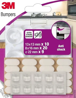 Patin adhésif amortisseur anti-choc transparent & blanc, assortiment 39 pièces^3M Best