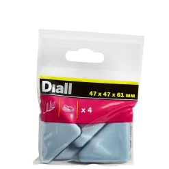 Patin auto-adhésifs 45 x 45 mm x 4, blanc + gris/bleu-Diall Hot