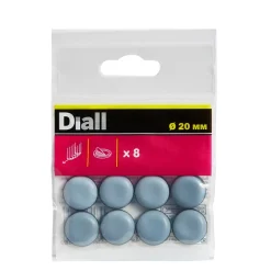 Patin auto-adhésifs 20 mm x 8, blanc + gris/bleu-Diall