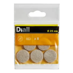 Patin en feutre auto-adhésifs 25 mm x 8, beige^Diall Discount