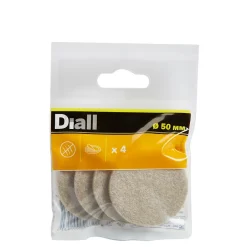 Patin en feutre auto-adhésifs 50 mm x 4, beige-Diall Hot