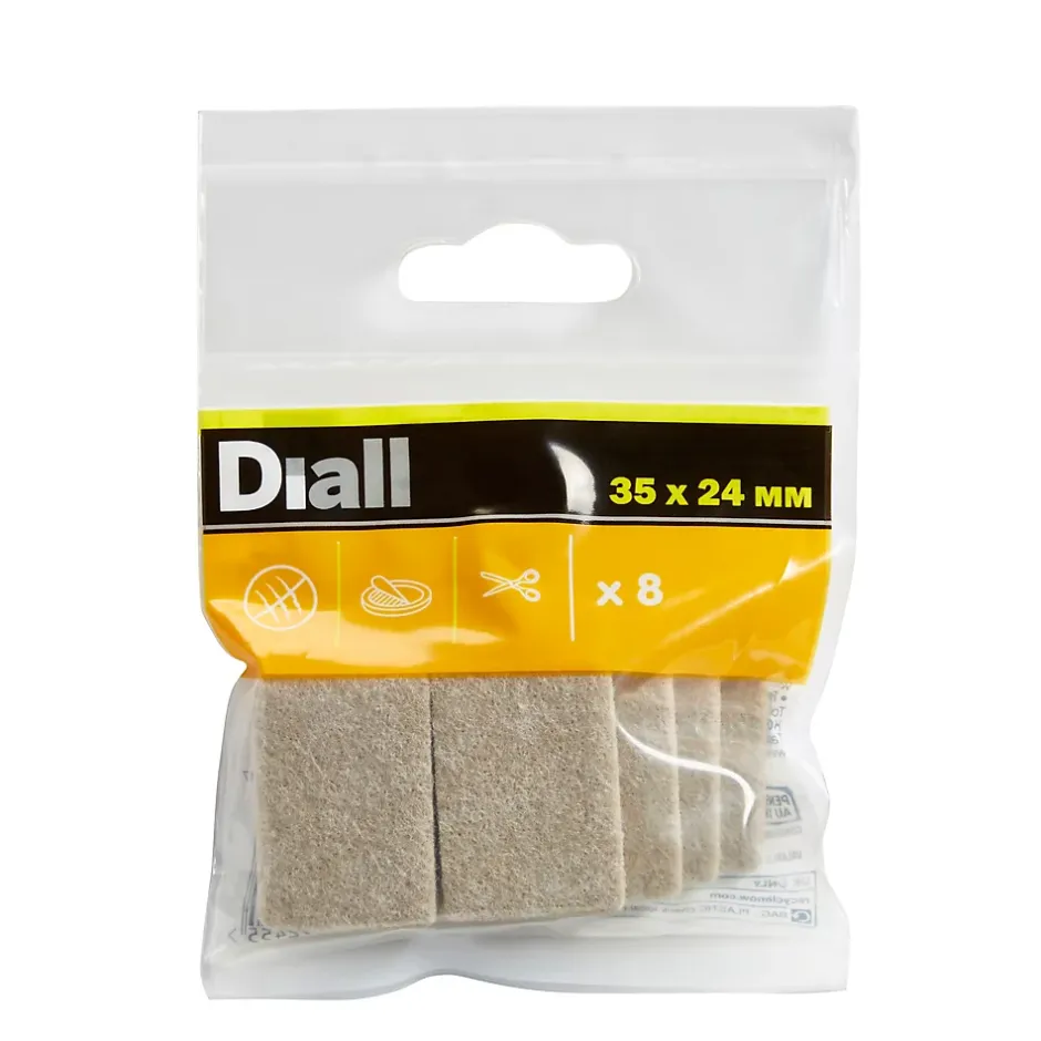 Patin en feutre auto-adhésifs 35 x 24 mm x 8, beige-Diall